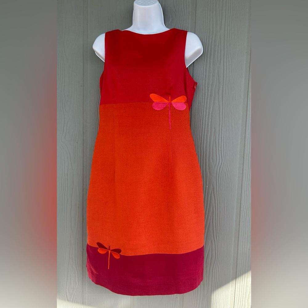 179*.U2 WEAR ME OUT Women’s Vibrant Colorblock Linen Shift Dress
Size: 8P